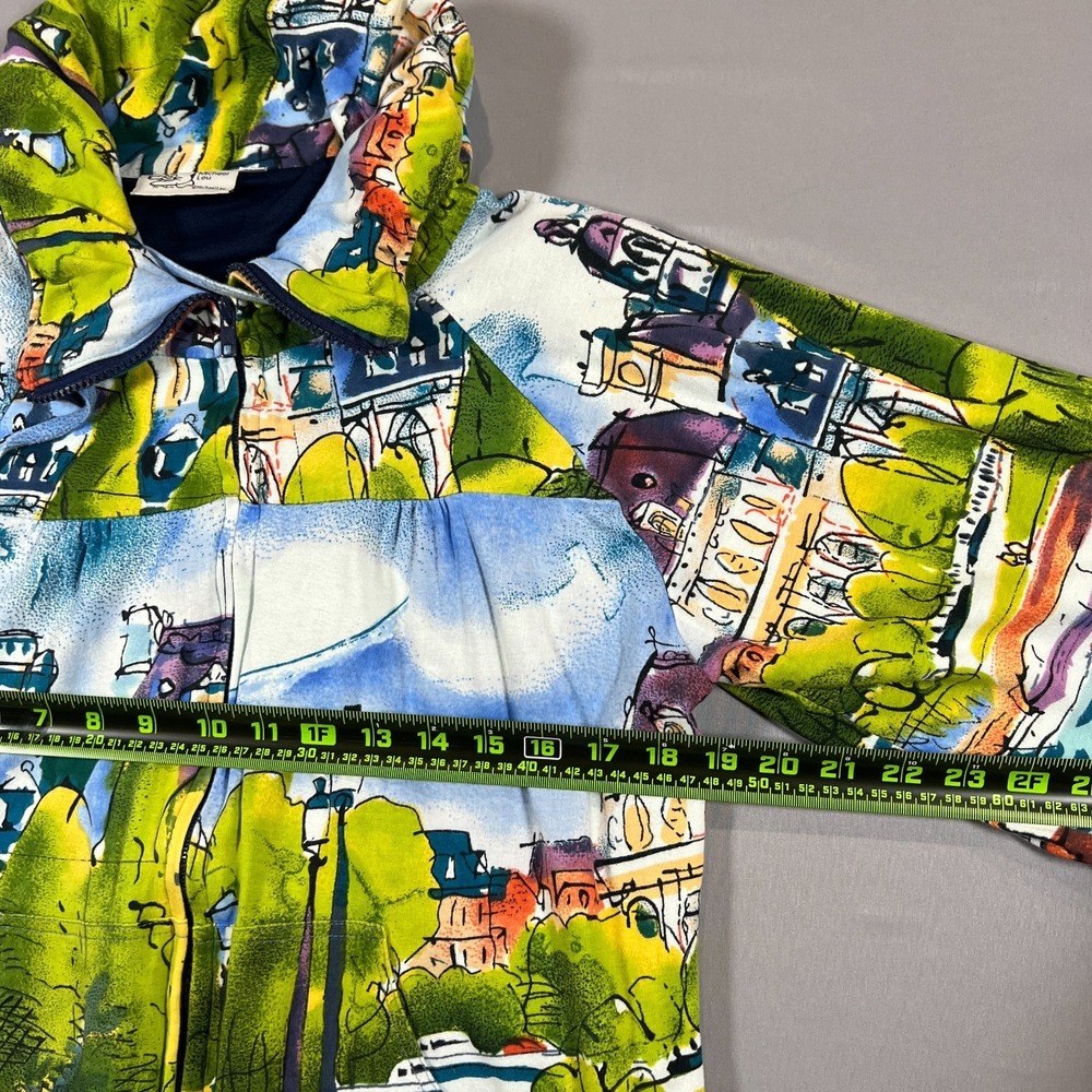 Michael Leu Full Zip Jacket Womens Large Multicolor Artistic Watercolor Print - Picture 5 of 11